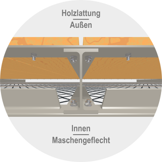 SOLIDOS mit Holzlattung als Lärmschutz